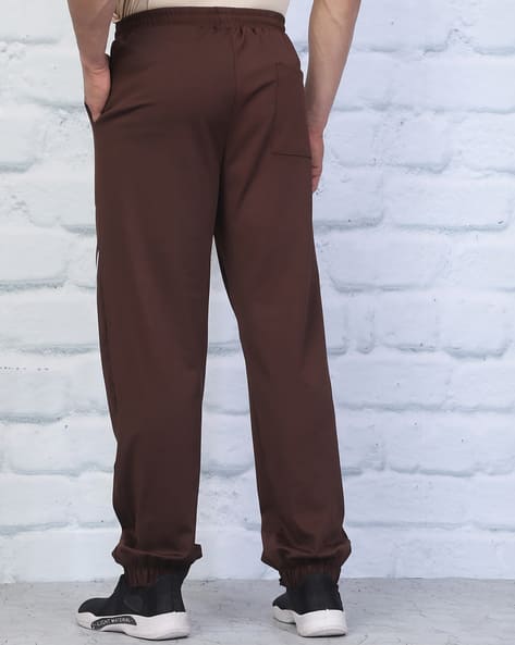 Ankle Length Contrast Piping Joggers With Pockets